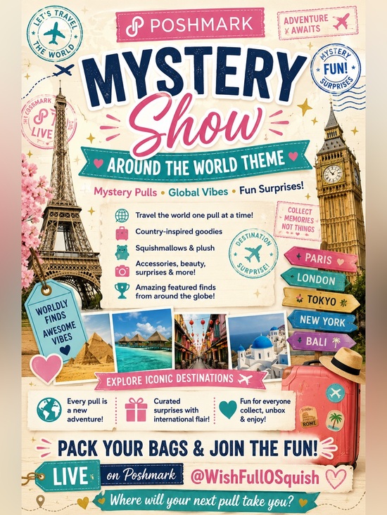 Squishmallows Other - 🌎 “AROUND THE WORLD” CURATED MYSTERY SHOW!! 🧳✈️